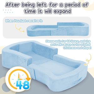 Canapé-lit pliant pour enfants, lit double convertible de 1.8m, design moderne, matériau épais de 20mm - Product Image 1