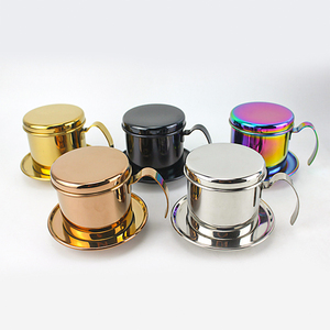 Filtre à café vietnamien réutilisable sans papier, pour <span class=keywords><strong>barista</strong></span>, dose unique, compatible lave-vaisselle, en acier inoxydable, portable, cafetière manuelle à filtre - Product Image 2