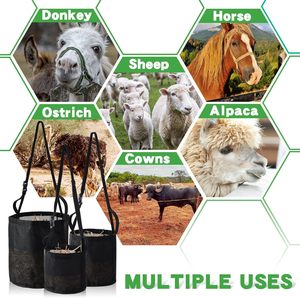 Bolsas de malla transpirable para alimento de caballos con correa ajustable, saco de pienso para caballos, bolsa de alimento para caballos al por mayor - Product Image 5