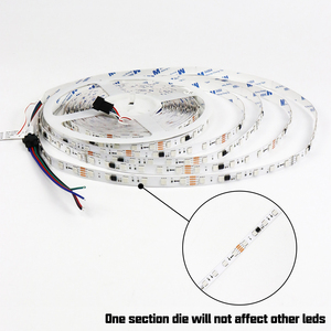 Tira de LED RGB 5050 Programable, 60 LED/m, 12V 24V, Píxeles Direccionables, Efectos de Iluminación Dinámicos para Salas de Juego y Fiestas - Product Image 2