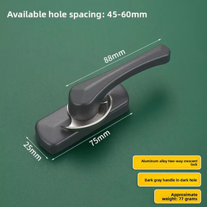 Aluminum Alloy Crescent-shaped <b>Window</b> <b>Lock</b> Reversible Sliding <b>Window</b> <b>Sash</b> <b>Lock</b> with Stainless Steel Hook for Security - Product Image 4