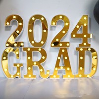 LED blanc chaud chapiteau lettre lumières Alphabet veilleuse pour Graduation Party Bar & Ramadan Saint Valentin décorations