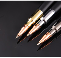 Venta al por mayor de descompresión de metal bala pistola pluma con logotipo para el precio barato de oro rosa de oro Gunmetal espejo acabado brillante