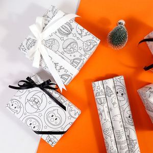 High Quality Wholesale 80g Christmas Graffiti Art <b>Paper</b> <b>Tissue</b> 43*300cm Gift Luxury Custom Packaging <b>Wrapping</b> <b>Paper</b> Roll - Product Image 1