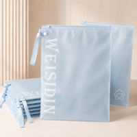Sacs à fermeture éclair personnalisés avec logo rose mat/givré, certifiés recyclés, conformes aux normes, sacs à fermeture éclair pour vêtements