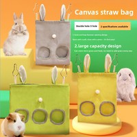 Sac de nourrissage portable rectangulaire imperméable pour lapin, chinchilla, cochon d'Inde, distributeur de foin, pochette de voyage pour aliments pour animaux de compagnie