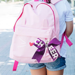 سلسلة مفاتيح على شكل فيونكة مزينة بالأحجار الكريمة اللامعة، إكسسوار أنيق للمراهقين ومشجعي الرياضة - Product Image 6