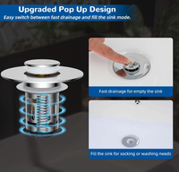 Bouchon de vidange pop-up en acier anti-insectes pour salle de bain et cuisine, filtre de drainage de douche et attrape-cheveux