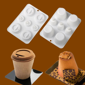 Stampo in Silicone per Tazza di Caffè e <span class=keywords><strong>Torta</strong></span>, Ecologico, Riutilizzabile, per Cioccolato, Mousse, Dessert, Confezione in Sacchetto OPP - Product Image 1