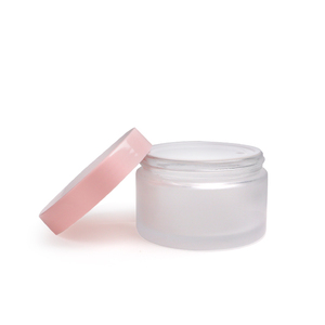 30ml 60ml 100ml <span class=keywords><strong>200</strong></span> <span class=keywords><strong>ml</strong></span> vetro cosmetico rotondo trasparente barattolo di crema smerigliato Scrub per la cura della pelle contenitore con Logo personalizzato con coperchio in oro rosa - Product Image 4