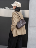 Sacs à bandoulière pour femmes en cuir de vachette pleine fleur, style rétro, avec rabat et fermoir, grande capacité, polyvalents pour le quotidien, les trajets et le shopping