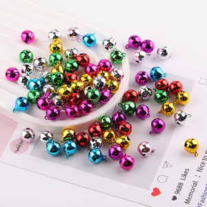 Campanas redondas de metal de colores para hacer pulseras, accesorios de joyería DIY, colores aleatorios, acabado chapado - Product Image 2