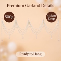 Guirlande de perles en gros, fausse guirlande de perles crème avec pendentif goutte de cristal pour événements, fêtes, décoration intérieure à suspendre