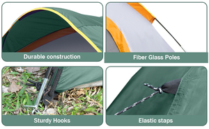 Tente <span class=keywords><strong>de</strong></span> <span class=keywords><strong>camping</strong></span> 2-4 personnes, 4 saisons, imperméable, coupe-vent, en nylon, avec bâche <span class=keywords><strong>de</strong></span> protection, installation facile - Dôme portable pour <span class=keywords><strong>le</strong></span> <span class=keywords><strong>camping</strong></span> - Product Image 3
