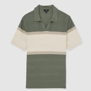 Modèles explosifs vêtements d'hiver pour hommes bloc de couleur mince col roulé Polo chandails à manches courtes mode sweat confortable - Product Image 2