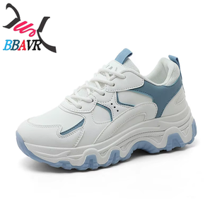 Zapatillas de Skate Casuales para Mujer 2025, Diseño Color Block, Suela Gruesa y Elevada, para Primavera y Otoño, Estilo Universitario - Product Image 1