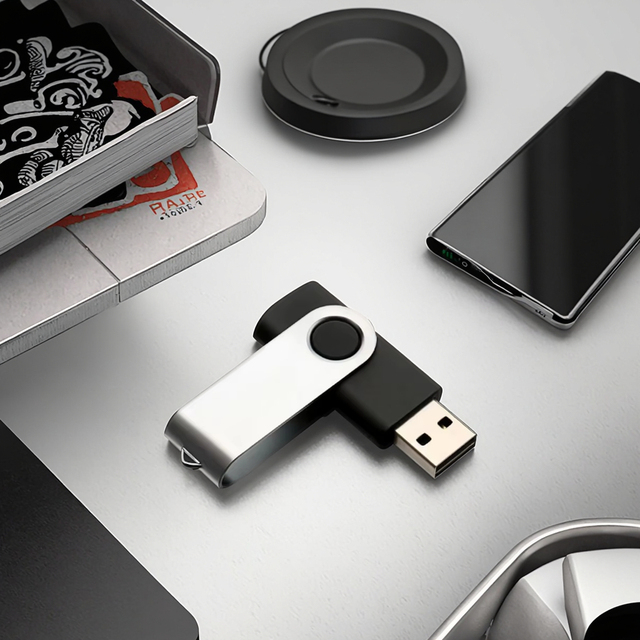 Promotional Corporate Gadgets Metal Swivel USB 2.0 Flash Drive 1TB Customizable 3-Year Warranty Fast Speed A-class Flash Chip