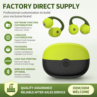 Earbuds OWS Clip, Earbuds Olahraga, Case Pengisian Daya 400mAh Kapasitas Besar, Earphone Nirkabel Tanpa Peredam Kebisingan, Headset dengan Mic