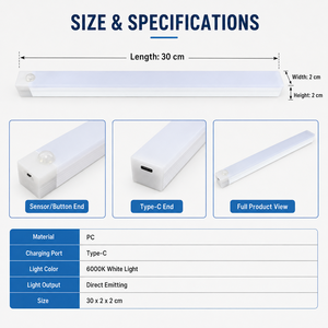 Modern <b>LED</b> Cabinet <b>Light</b> 5000K Daylight Matte Aluminum <b>Surface</b> <b>Mounted</b> High Brightness 25000H Lifespan 3-Year Warranty - Product Image 4