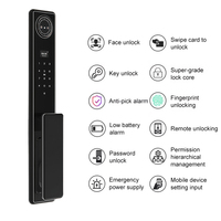 Kunci Pintu Pintar Rumah Digital Biometrik Wajah Interkom Otomatis Cerdas Multifungsi OEM dengan Kamera