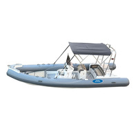 Bateau de pêche classique Hedia Fiberglass Rib 750 pour passagers, coque en V profond, en Hypalon, à vendre en Europe