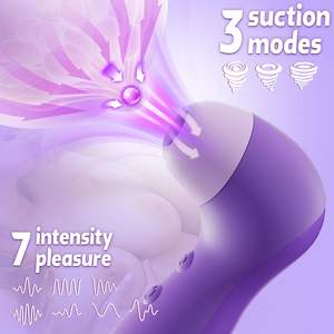 2-في-1 ألعاب جنسية للبالغين للنساء 10 أوضاع شفط تصميم هادئ قابل لإعادة الشحن تحفيز البظر G-Spot هزاز وردي مثالي - Product Image 3