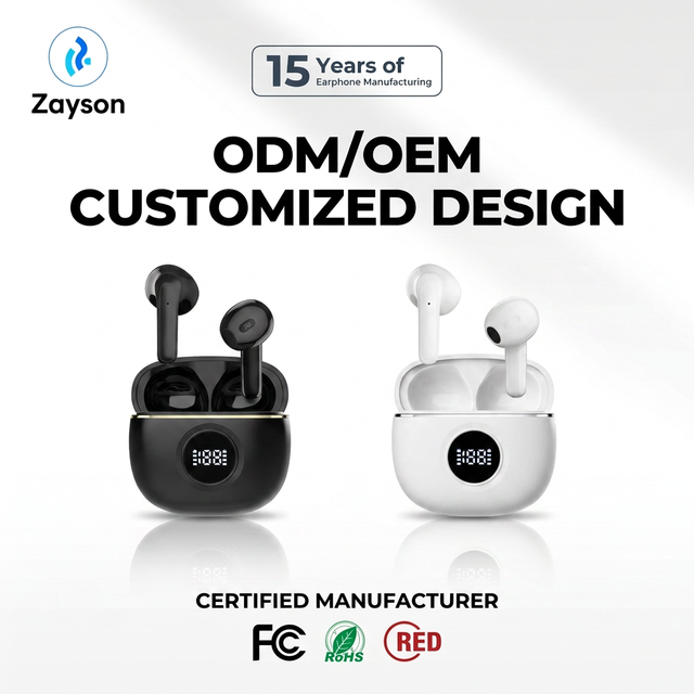 Tws Wireless Earbuds Custom EarbudsBattery Display, HiFi Stereo Sound, 13mm Drivers, 5H Playtime, Touch Control, IPX5 Waterproof