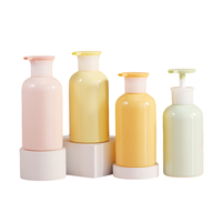 Vente en gros de bouteilles en plastique PET macaron 300ml colorées rose jaune vert conteneur de lotion vide pour bouteille de shampooing liquide savon