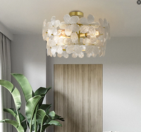 Skyacm Design industriel 2025 nouveau verre fleur plafonnier salon chambre plafonnier