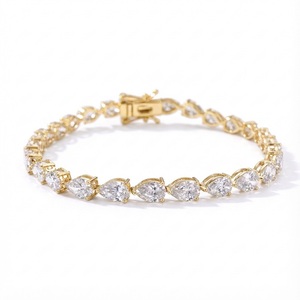 7CT Pear Cut Lab Grown Diamond Tennis <b>Bracelet</b> 6.5 Inch 14K <b>Solid</b> White Gold VVS for Certified Unisex Luxury Fine Jewelry - Product Image 5