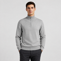 Pull d'hiver à col zippé avec logo personnalisé, pull décontracté chaud, pull-over, vente en gros