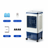 Ventilateur sur pied télécommandé 12 vitesses, réservoir de grande capacité 20L, refroidissement efficace longue durée, débit d'air élevé, refroidisseur d'air solaire