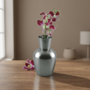 Florero antiguo de acero inoxidable para mesa de restaurante, florero grande alto, pieza de centro de boda - Product Image 3