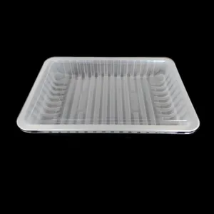 Black white clear 50mm disposable blister PP plastic food tray with cover