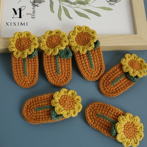 Xiximi Korean Cute Mini Handmade Cartoon Knitted Wool Crocheted Women Party Accessories <b>Sweet</b> <b>Flower</b> Crochet Sunflower Hair Clip - Product Image 2