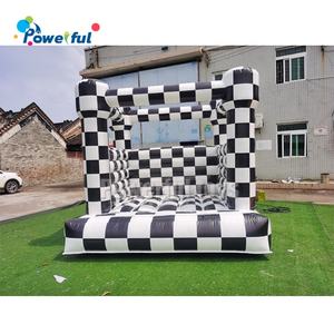 <span class=keywords><strong>Château</strong></span> gonflable combiné à damier noir et blanc pour fête, maison <span class=keywords><strong>de</strong></span> rebond pour location - Product Image 3