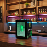 Meilleures ventes 2026 : Réfrigérateur commercial à porte vitrée pour boissons énergisantes Monster, mini-vitrine avec logo LED, refroidissement professionnel