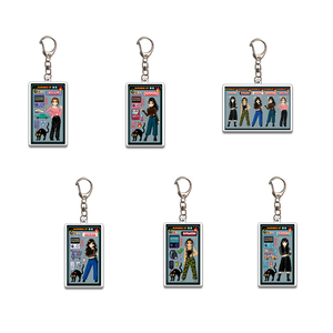 Llavero de acrílico personalizado con diseño de dibujos animados, hombre pixelado, colgante impreso UV, accesorios para bolsos - Product Image 1