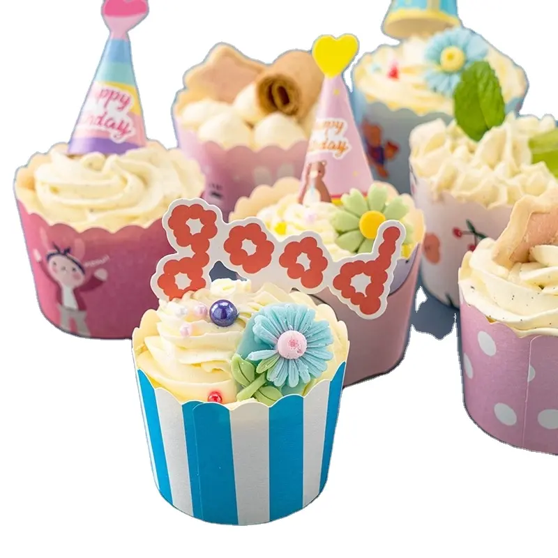 Mei Niang Postage Paper Cupcake Mould Bottomless Cupcake Cups for Baking Packaging & Printing Product