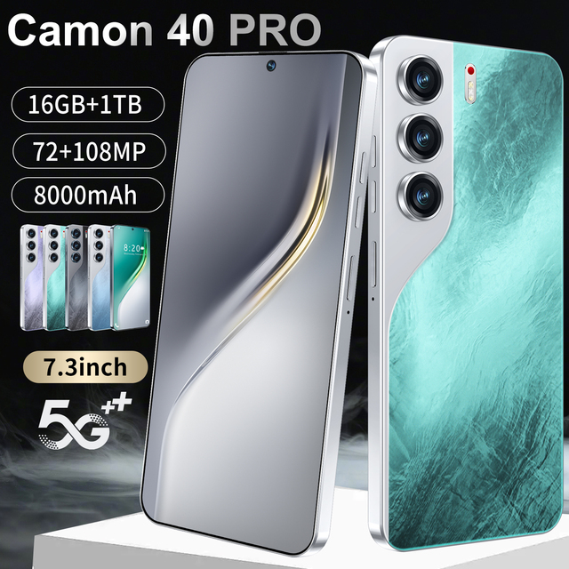 Premium Tecno Camon 40 Pro 5G Smartphone with 108MP Camera HD Display CDMA Support Multilingual 16GB+1TB Storage