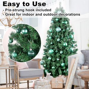 Suministro al por mayor de fábrica personalizado 8cm árbol de Navidad colgante juego de bolas de plástico para decoración del hogar - Product Image 4