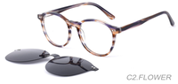 Lunettes de soleil unisexes de luxe à monture en acétate, verres polarisés à clip, certifiées CE, style rétro magnétique, fabriquées en Chine, à faible MOQ et prix compétitif