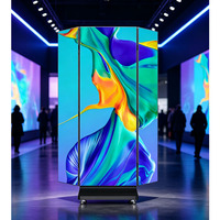 Écran LED pliable d'intérieur P2.5, affichage publicitaire mobile avec base à roulettes pour exposition, centre commercial, magasin de détail
