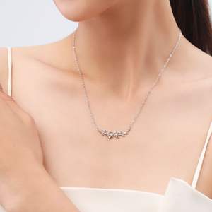 Collar con Colgante de Hoja Redonda de Plata de Ley S925, Inspiración Natural, Versión en Cobre Personalizable, Regalo Creativo para Mujer - Product Image 2