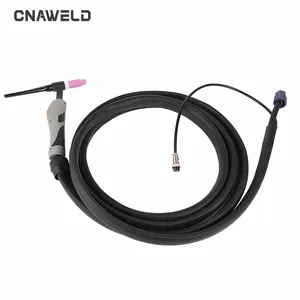 CE認証CNAWELD TIG WP-17 WP17ガス冷却グレーハンドル銅溶接トーチ、ゴムスリーブ付き