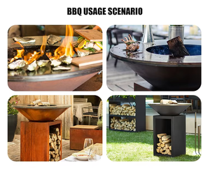 Corten Camping Fire Pit <b>Bbq</b> Grill Large Outdoor Corten Steel <b>Bbq</b> Grills Corten Steel Grill <b>Bbq</b> - Product Image 2
