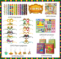 Kit de Fête Mexicaine : Bracelets Slap, Lunettes, Accessoires, Porte-clés, Autocollants, Jouets, Sacs Cadeaux et Kits de Faveurs pour le Cinco de Mayo
