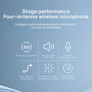 AD4D-2 2 Channel UHF Wireless <b>Microphone</b> for Stage Performance Karaoke Church and Events - Product Image 2
