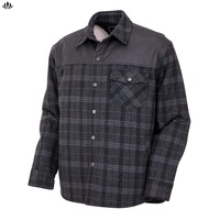 Manteaux en flanelle décontractés surdimensionnés OEM pour hommes, veste d'hiver en polaire à carreaux softshell avec col montant et poche poitrine unique