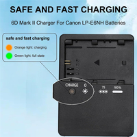 Chargeur rapide de batterie d'appareil photo LP-E6 pour Canon compatible avec les batteries LP-E6N LP-E6NH LC-E6 LC-E6E, LC-E17 LC-E8 MH-24 MH-25 CB-2LCC